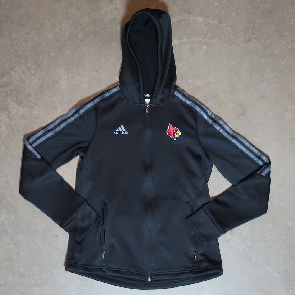 Adidas. Women's Small. Zip-Up Hoodie. Black w/ Gray.